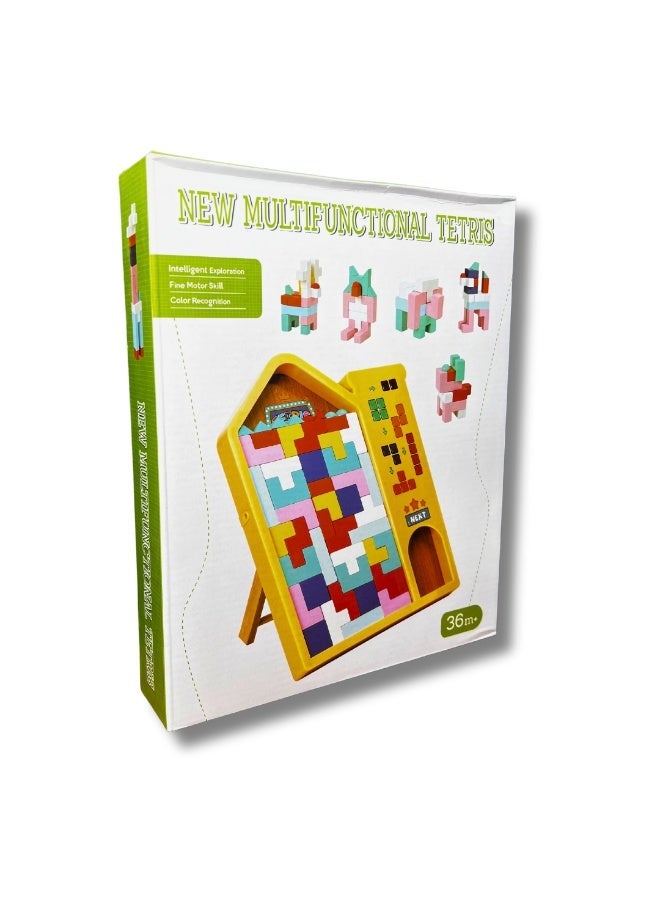 TETRIS Wooden Tetris Educational Puzzle Toy for Kids  Creative Building Blocks & Brain Training Game - Image 2